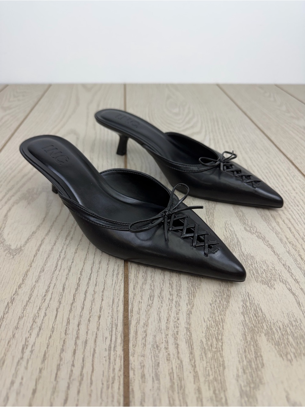 I.N.C. International Concepts Women's Caetti Point Toe Heeled Mules 6M Black $80